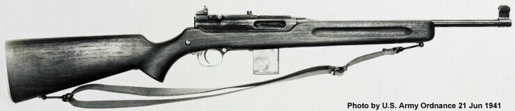 A photo of the prototype Auto Ordnance carbine submitted to the US Light Rifle Program in 1941.